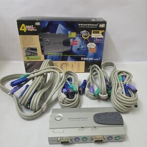 Lot of 4 VGA PS/2 KVM Cables $100 VALUE + IOGEAR Switch 3ft And 5ft Length Read
